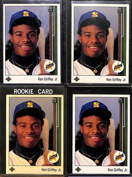 Lot Of 4 1989 Upper Deck Ken Griffey Jr Rookie Cards